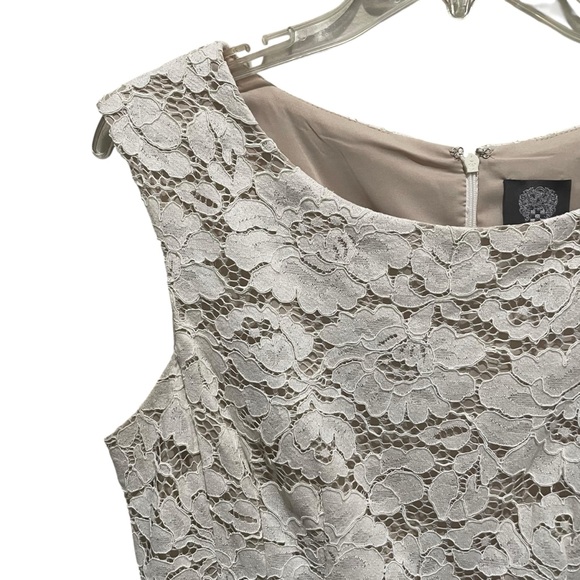 Vince Camuto Floral Lace Fit and Flare Mini Dress Off White Women’s Size 8 - Picture 5 of 10